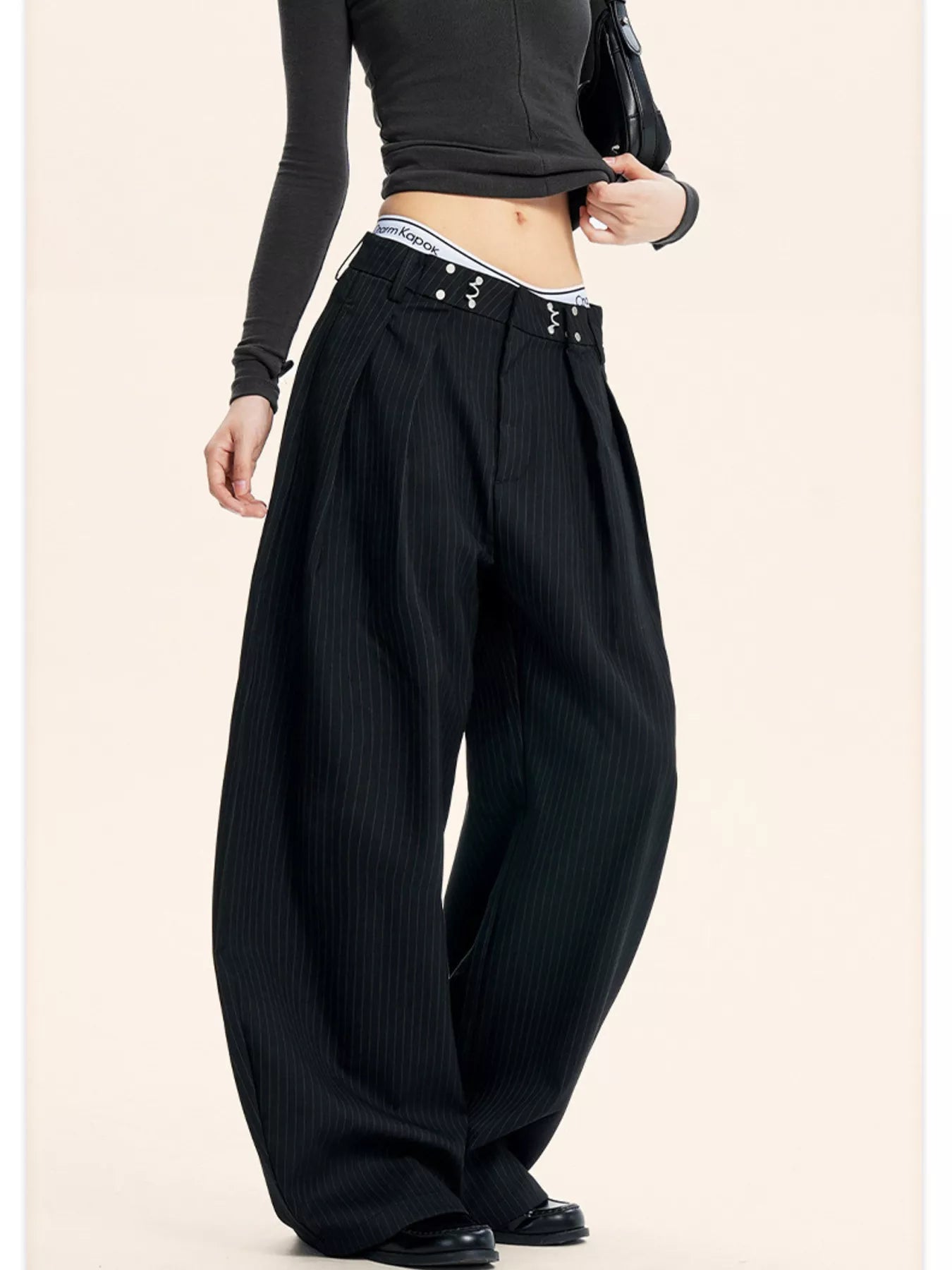 Trendsi Plus Size Pleated Detail Wide-Leg Pants -