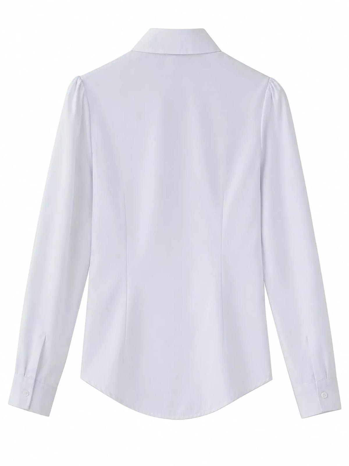 White button-down shirt, back view