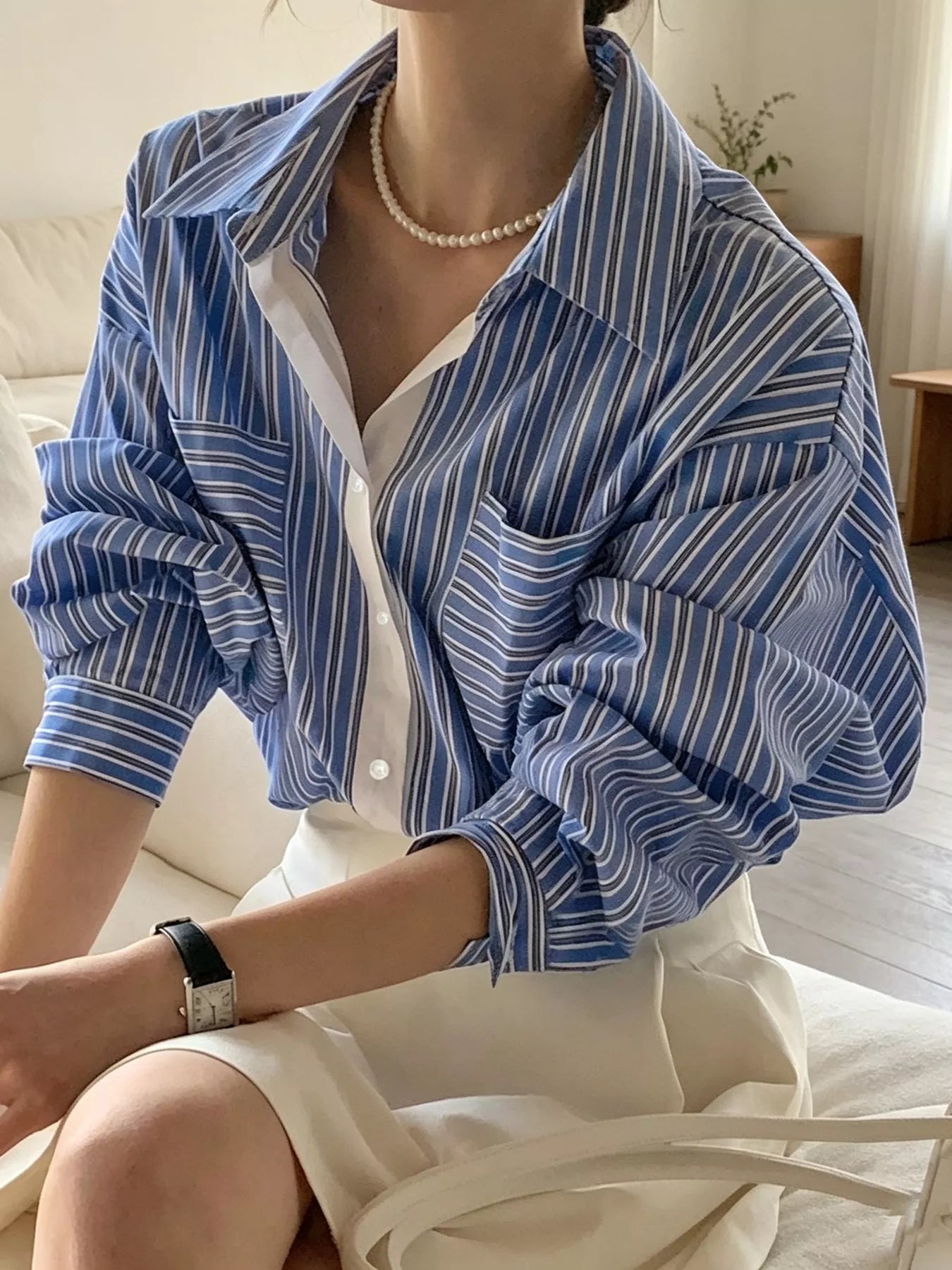 Trendsi Striped Button-Down Shirt -