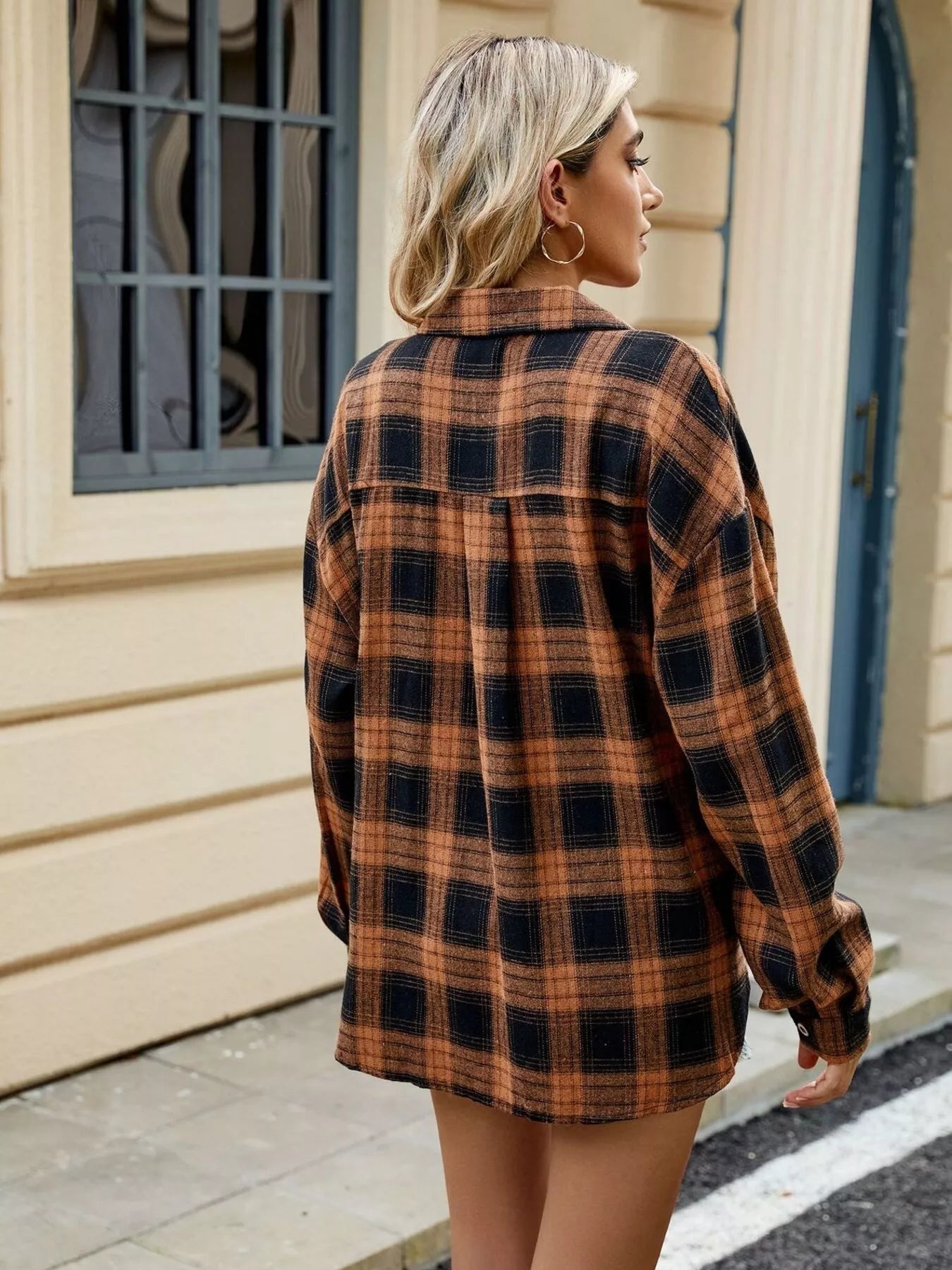 Trendsi Plaid Button Up Shirt -