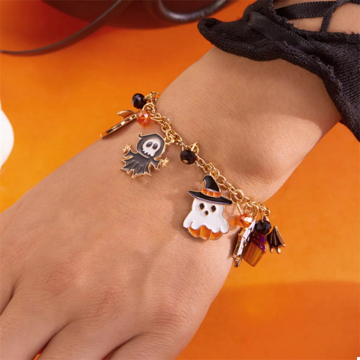 Trendsi 18K Gold-Plated Halloween Charm Bracelet -