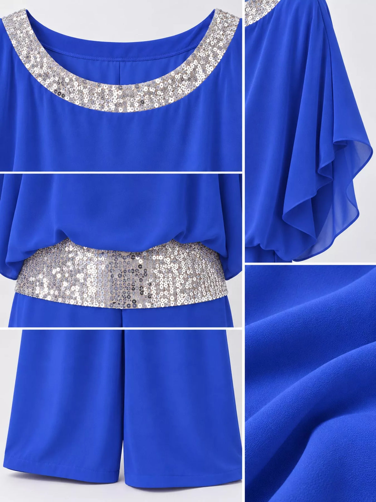 Chiffon Top and Wide-Leg Pants Set — construction details