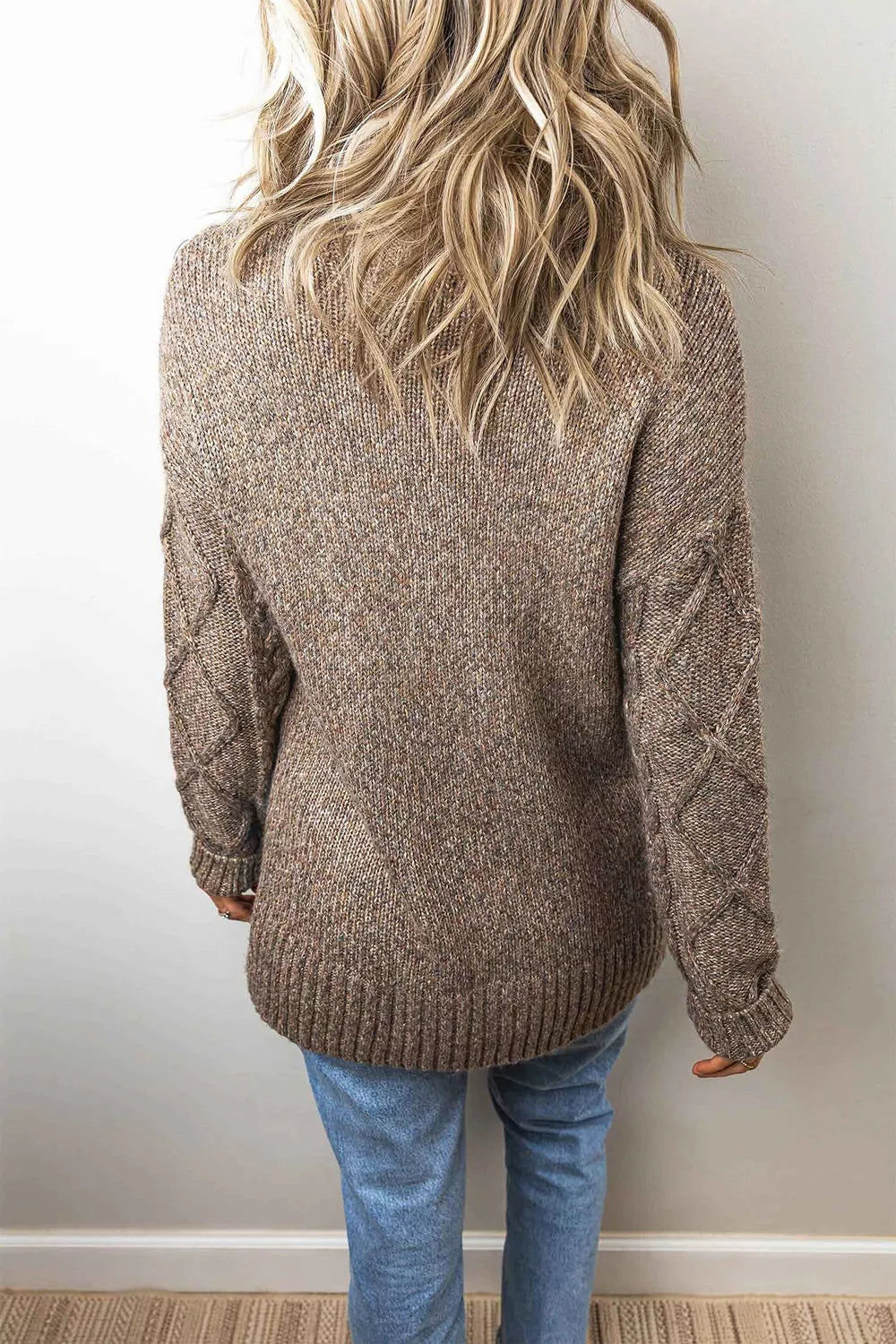 Cable-knit sweater, back