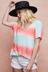 Trendsi BiBi Tiedye Printed Hacci Knit Top -