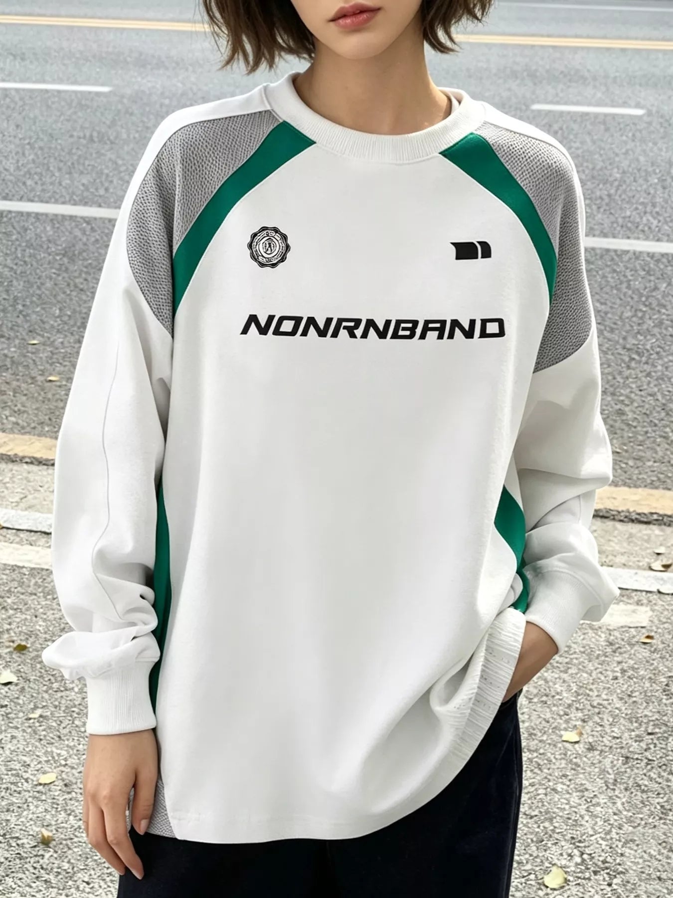 Trendsi Color-Block Raglan Sleeve Sweatshirt -