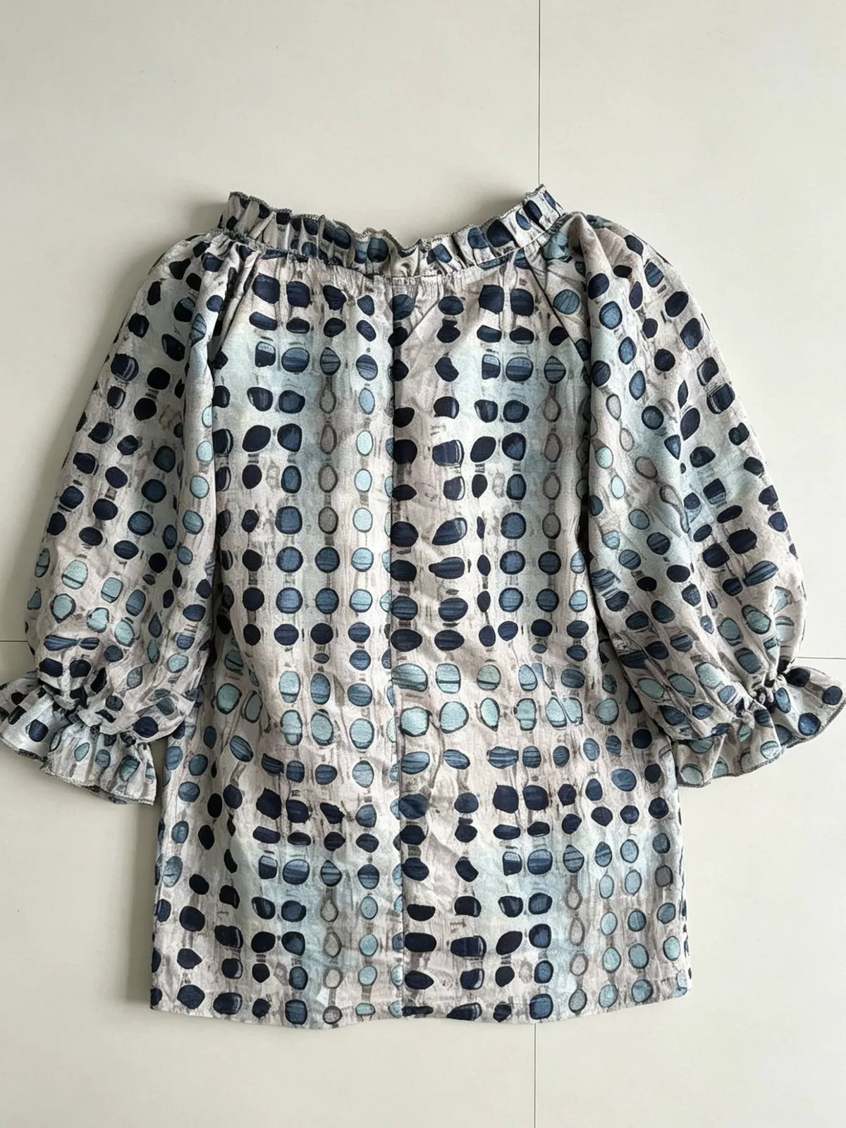 Dust Storm Tie Neck 3/4 Sleeve Blouse back view