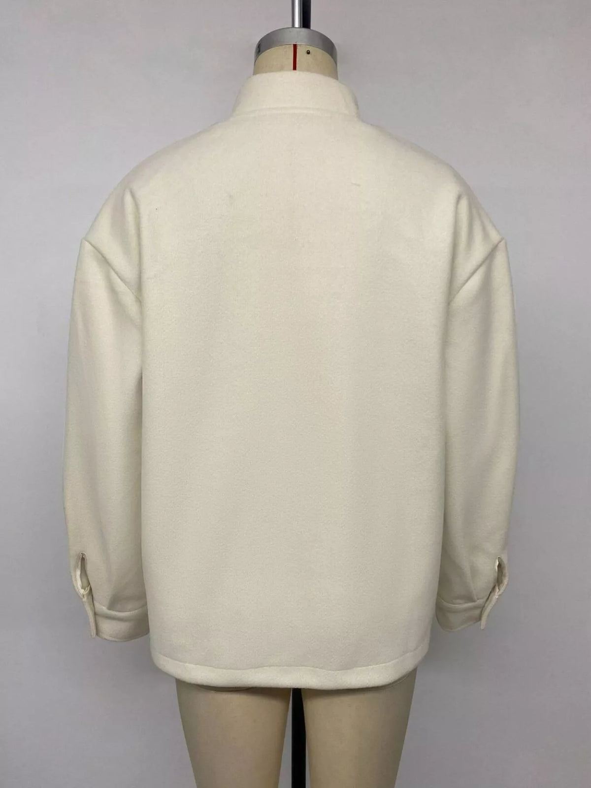 Frog Button Dropped Shoulder Jacket — garment back