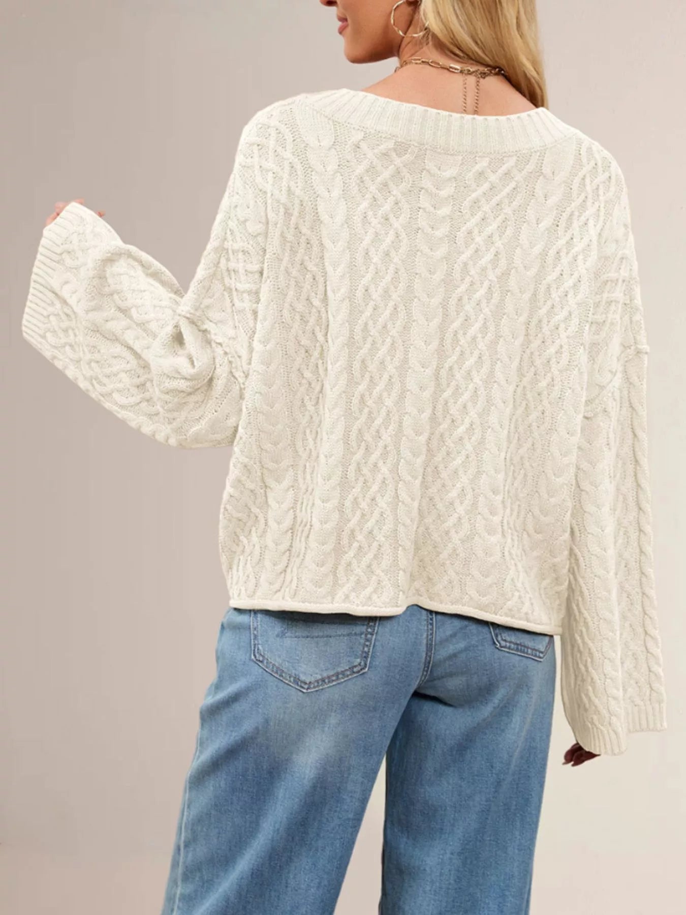 Trendsi Cozy Cable Knit Cardigan with Pockets -