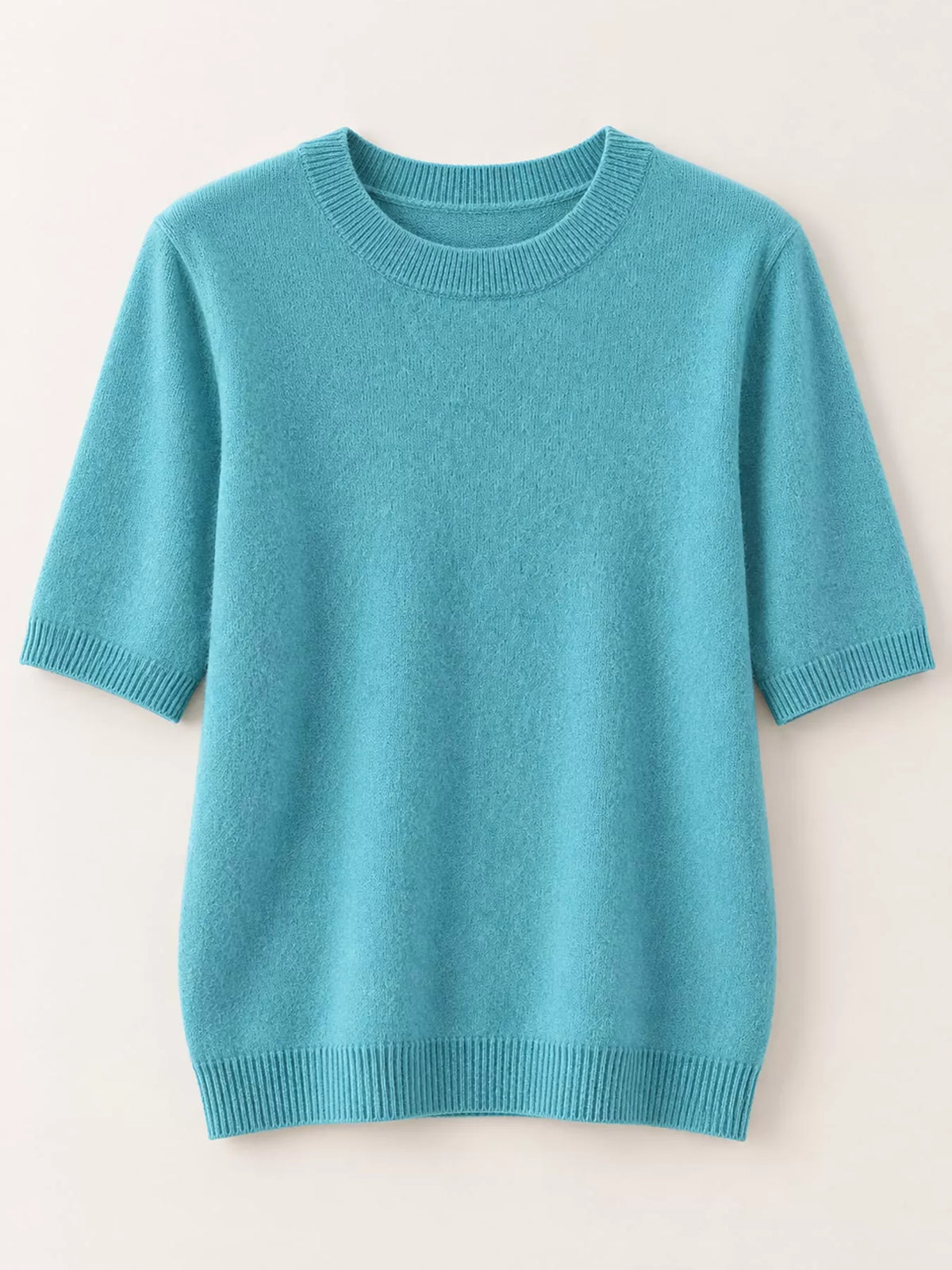 Lake Green round neck short-sleeve sweater