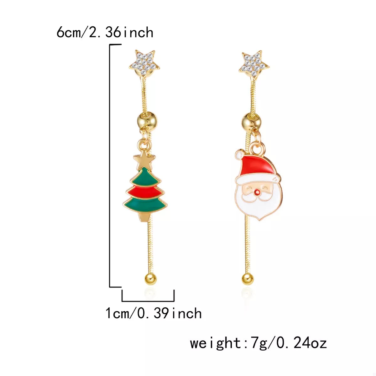 Trendsi Christmas Santa Asymmetrical Drop Earrings -