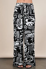 Trendsi VERY J Printed Casual Wide Leg Resort Pants -