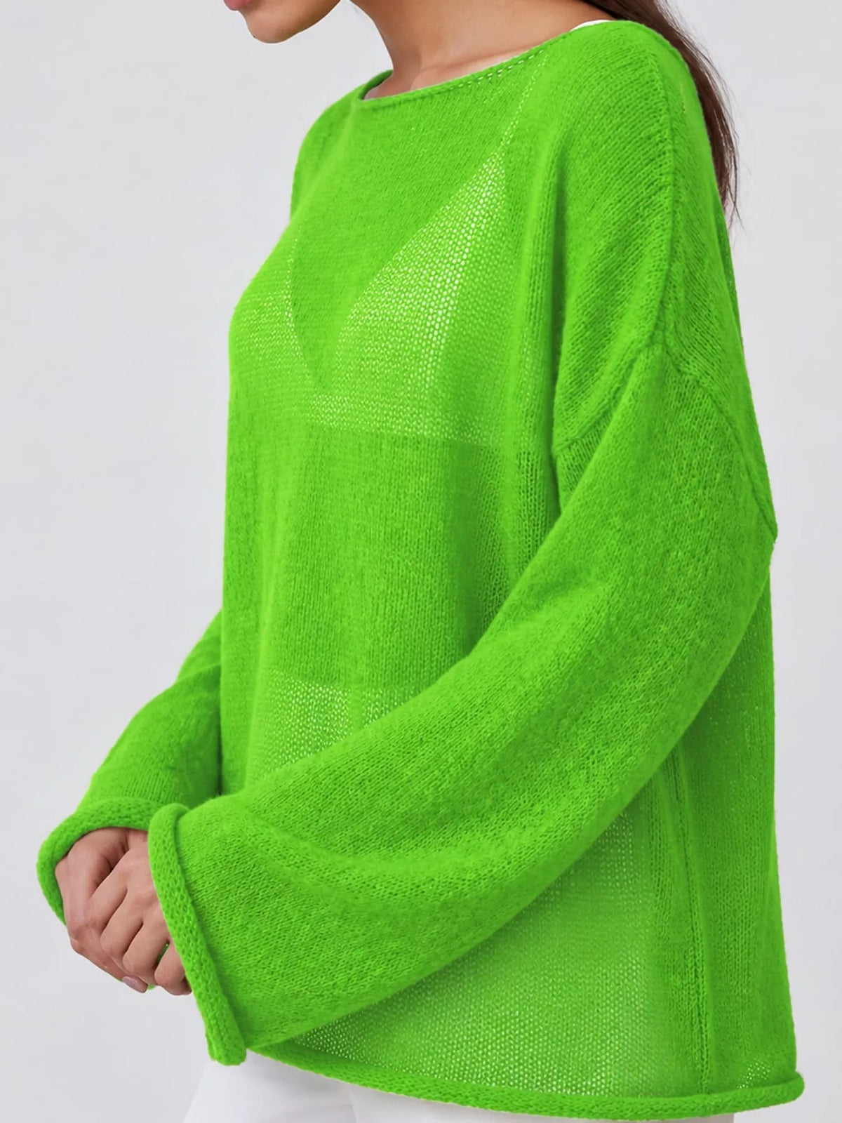 Knit cover-up, green side