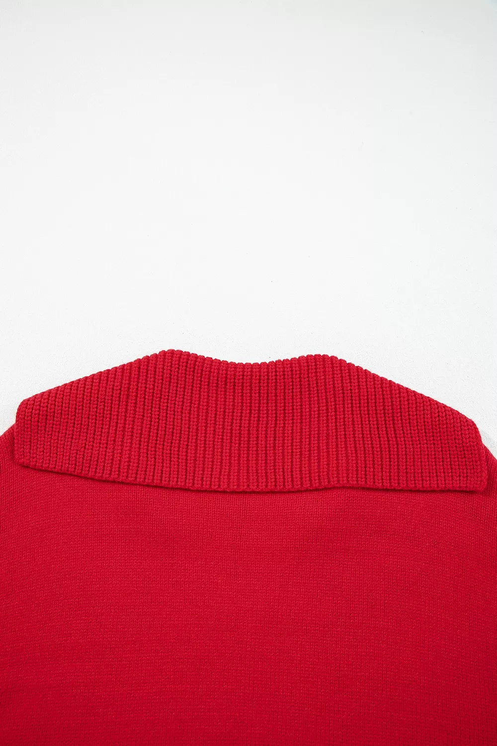 Trendsi Ribbed Hem Long Sleeve Sweater -