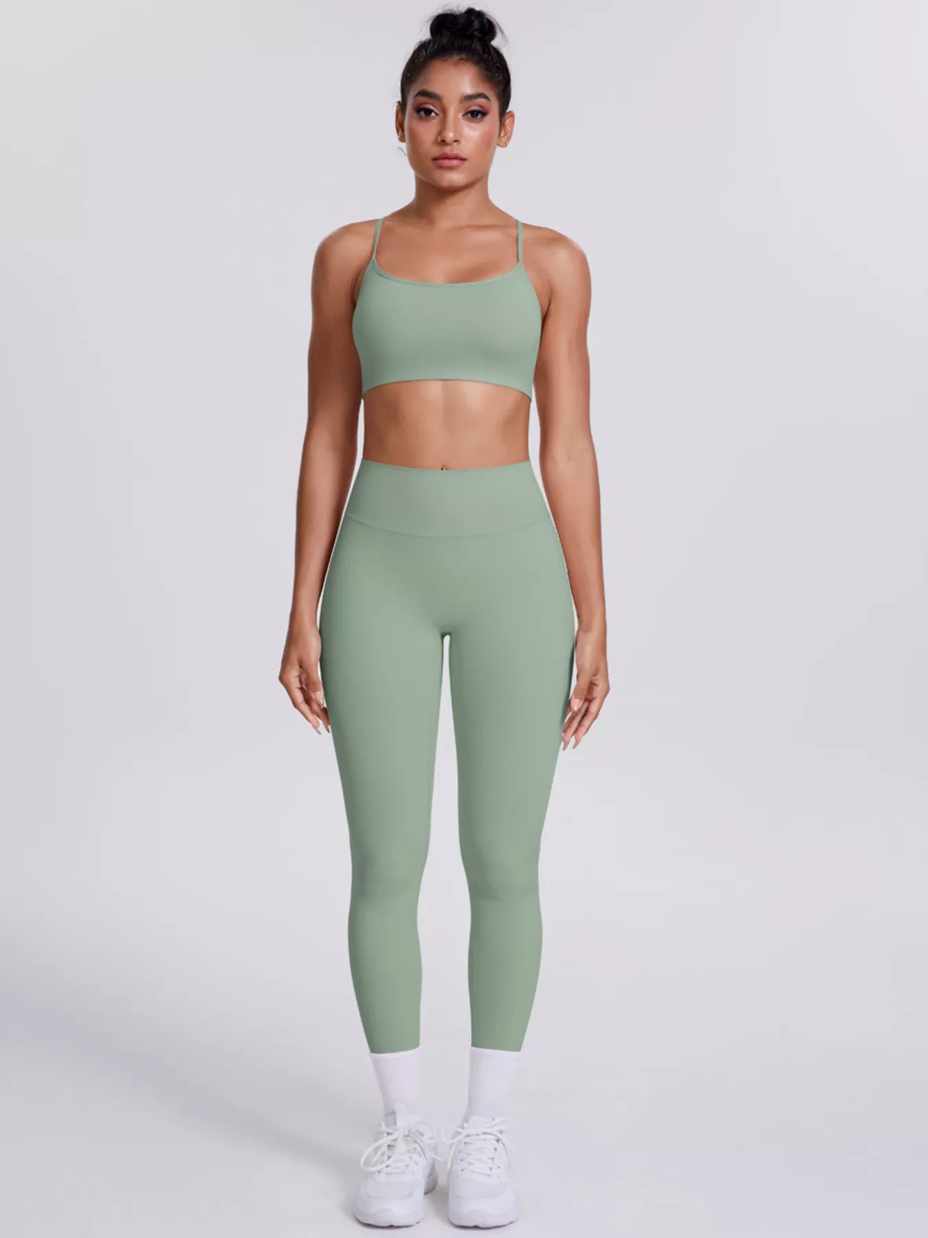 Trendsi Criss-Cross Back Cami and Leggings Active Set -