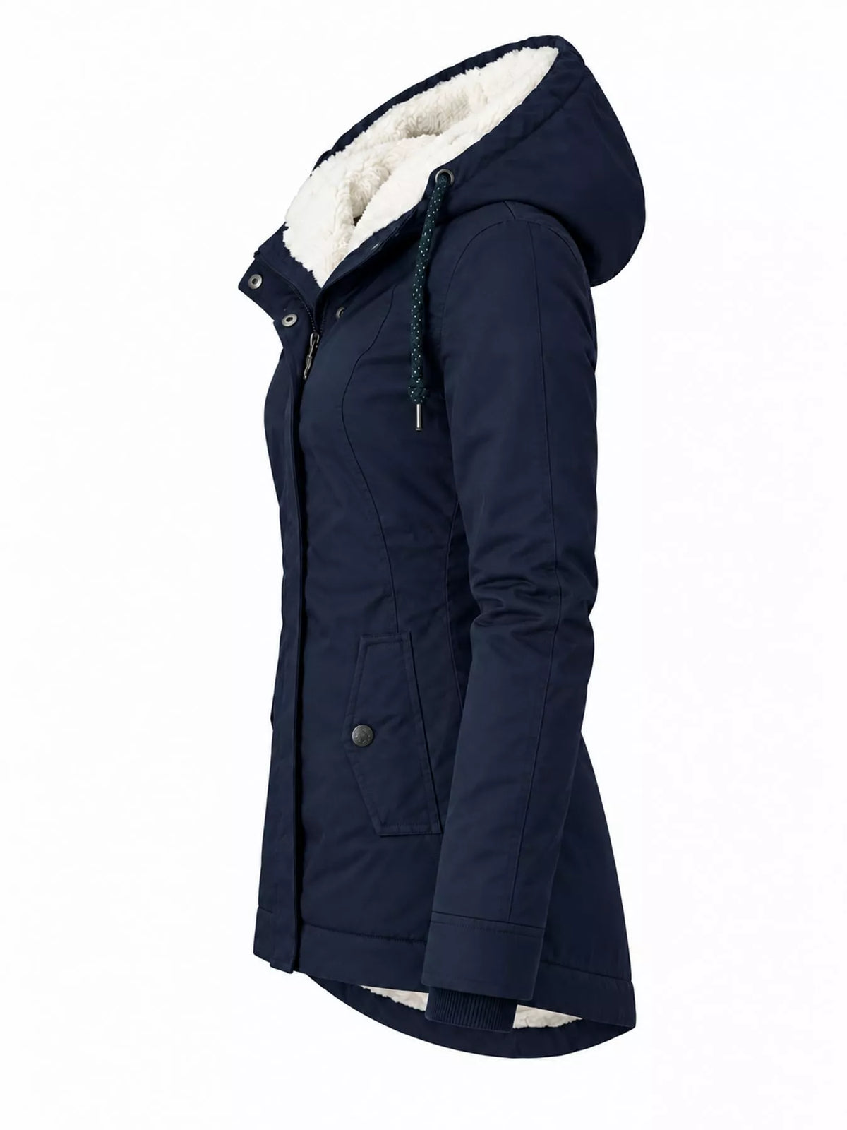 Sherpa-Lined Hooded Jacket — side view