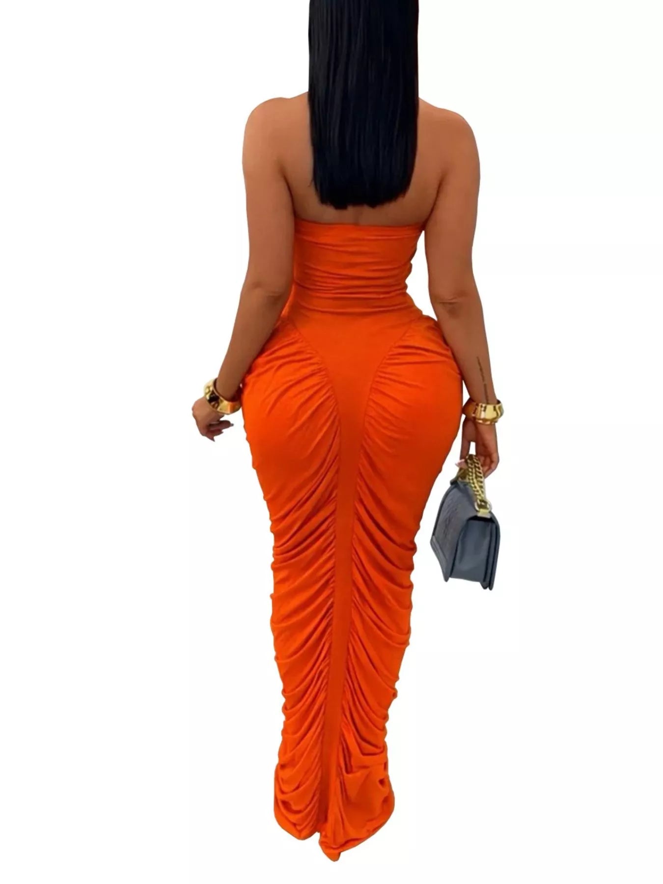 Trendsi Strapless Ruched Bodycon Maxi Dress -