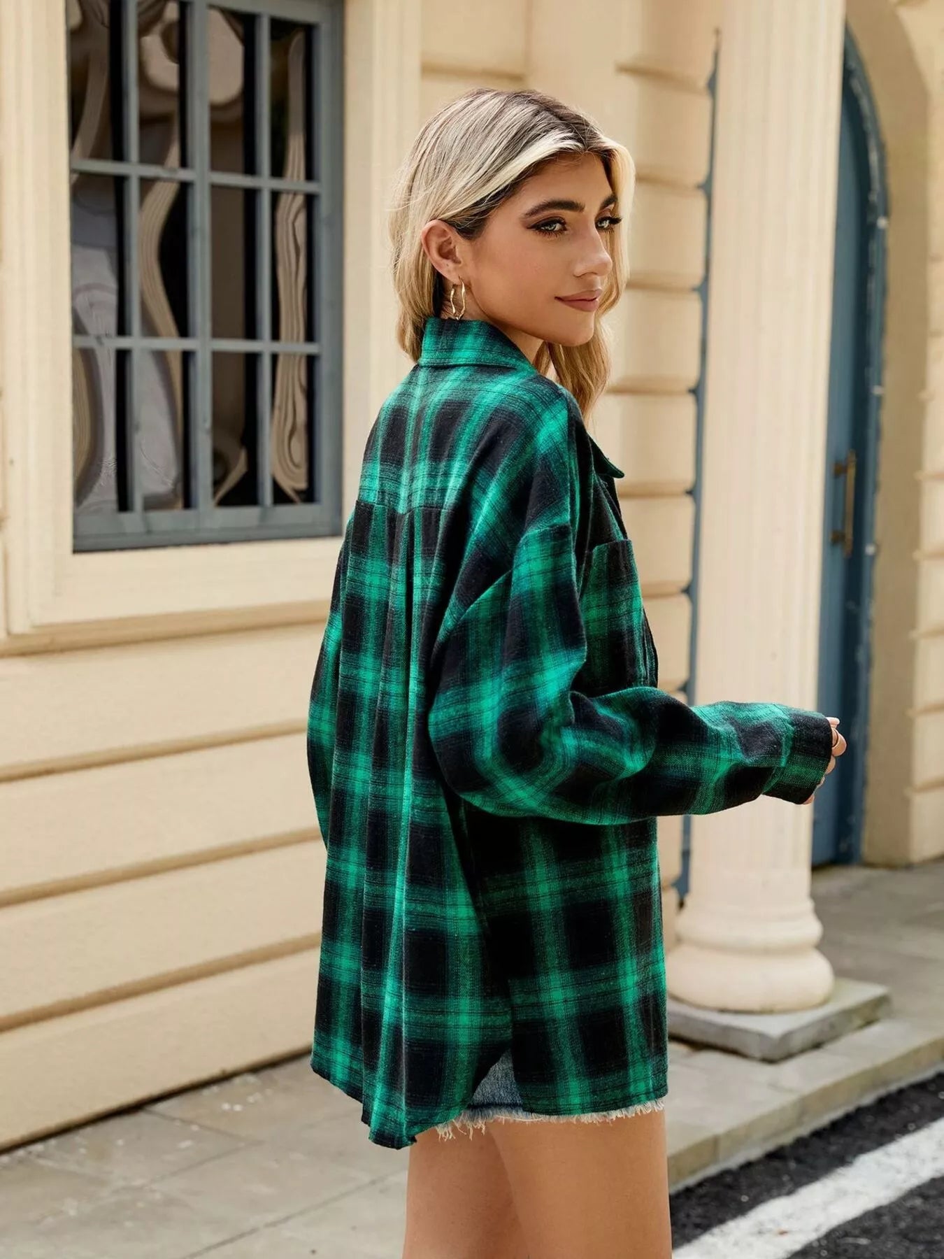 Trendsi Plaid Button Up Shirt -