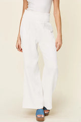 Trendsi Double Take Full Size Texture Smocked Waist Wide Leg Pants -