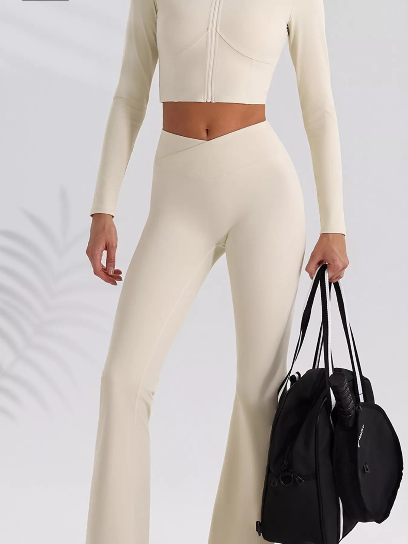 Trendsi Seamless Criss-Cross V-Neck Tank and Leggings Active Set -