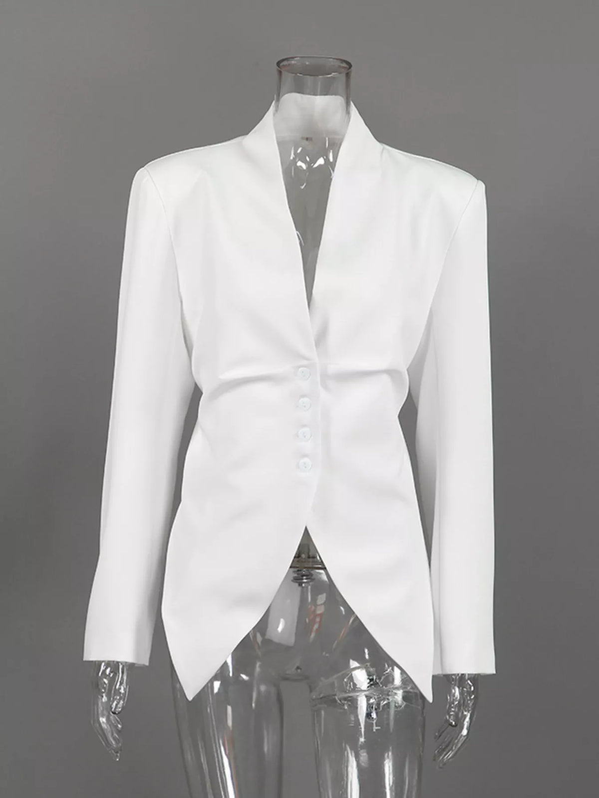 Trendsi Slim-Fit Asymmetric Hem Blazer -