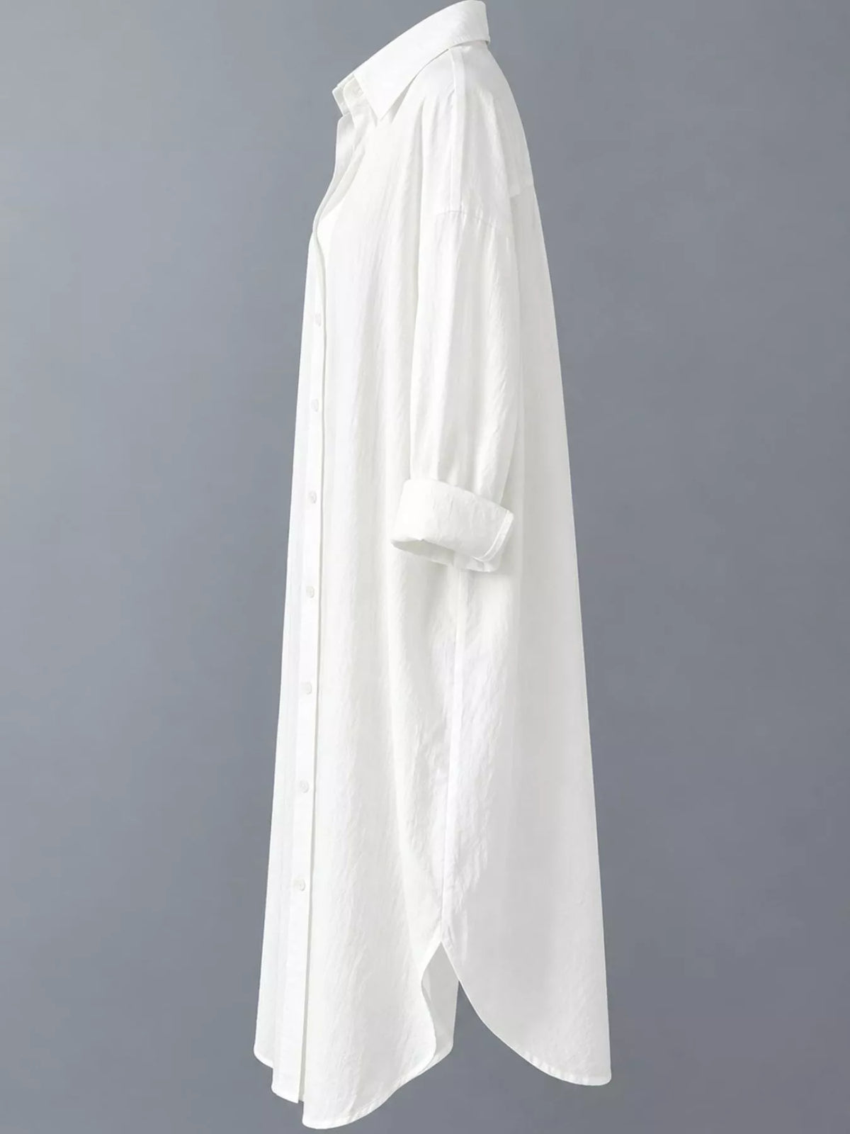 Collared long sleeve midi dress, product view
