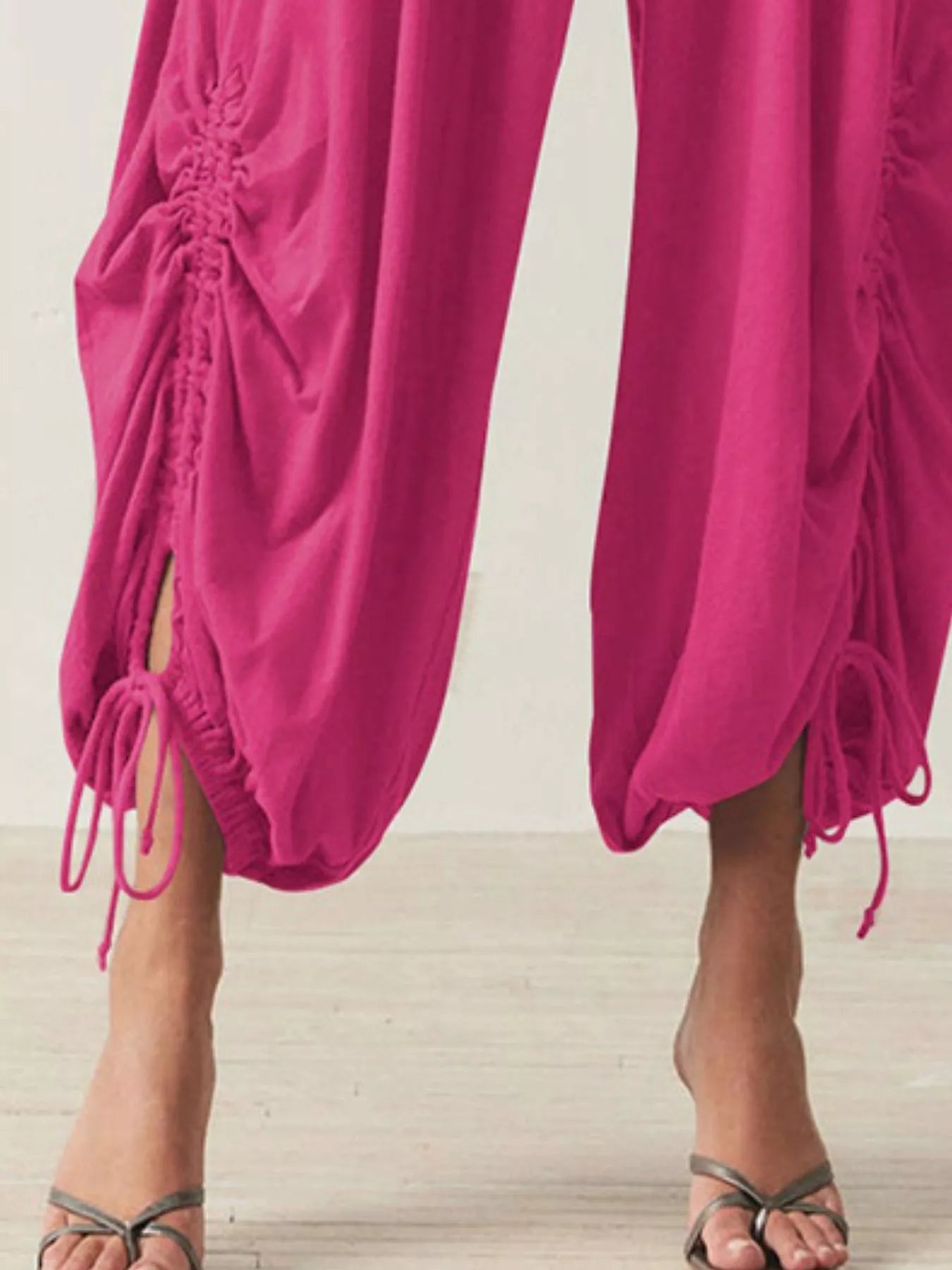 Trendsi Ruched Drawstring Harem Pants -
