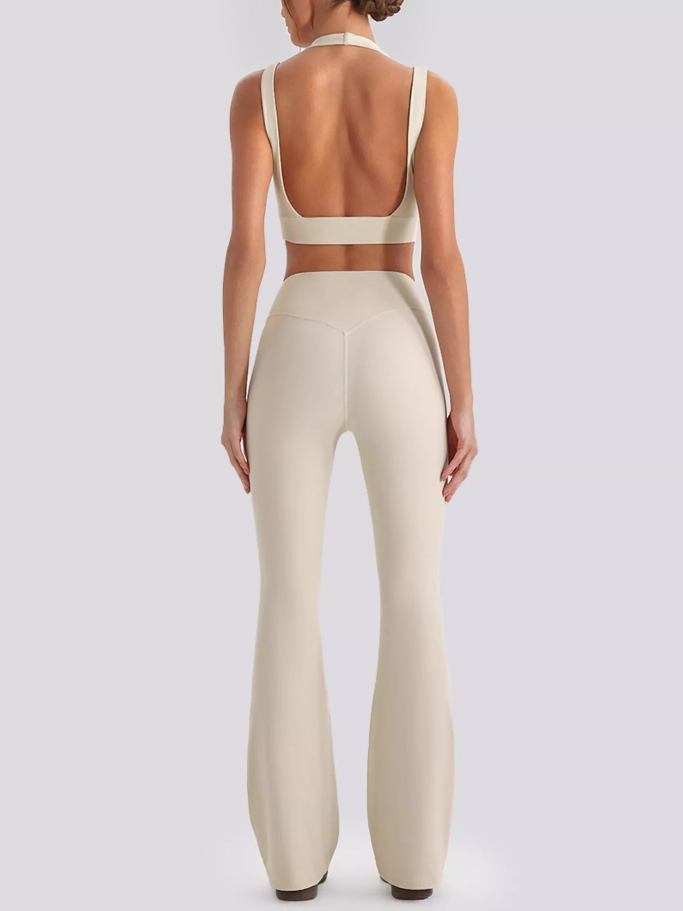 Trendsi Seamless Criss-Cross V-Neck Tank and Leggings Active Set -