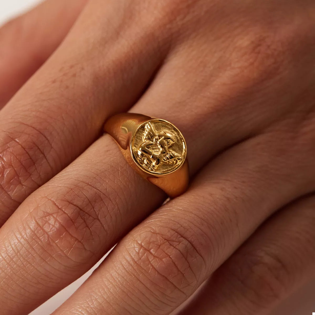 Trendsi 18K Gold-Plated Cupid Ring -