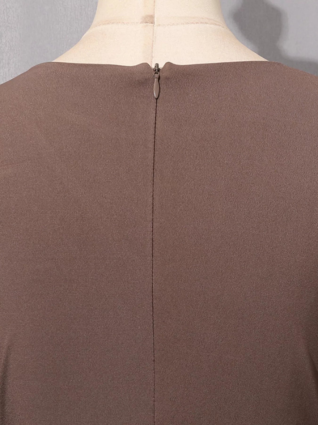 Trendsi Ruched Long-Sleeve Maxi Dress with Cutout Detail -