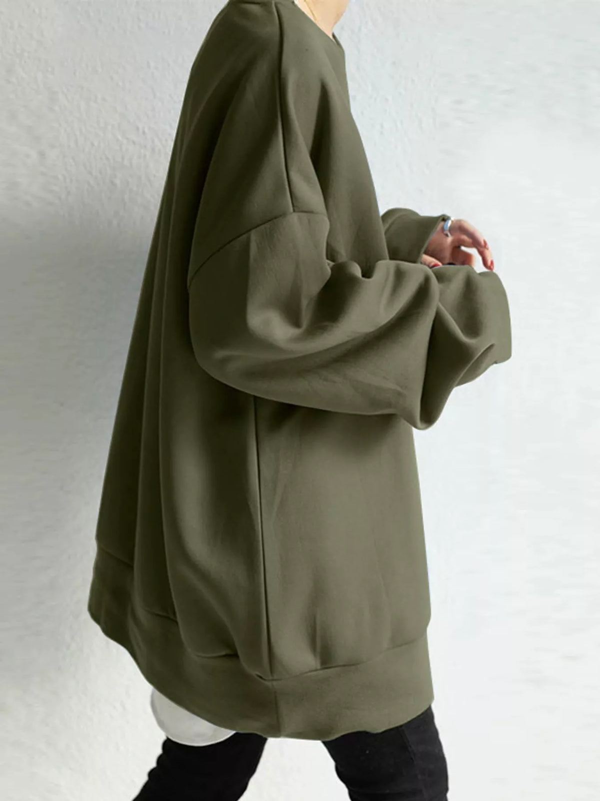 Army Green relaxed sweatshirt