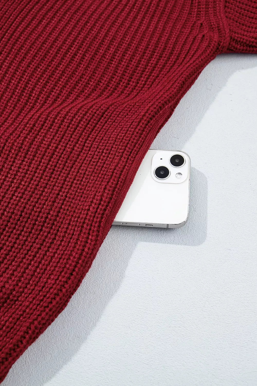 Trendsi Solid Color Knit Oversized Button Front Sweater Cardigan -