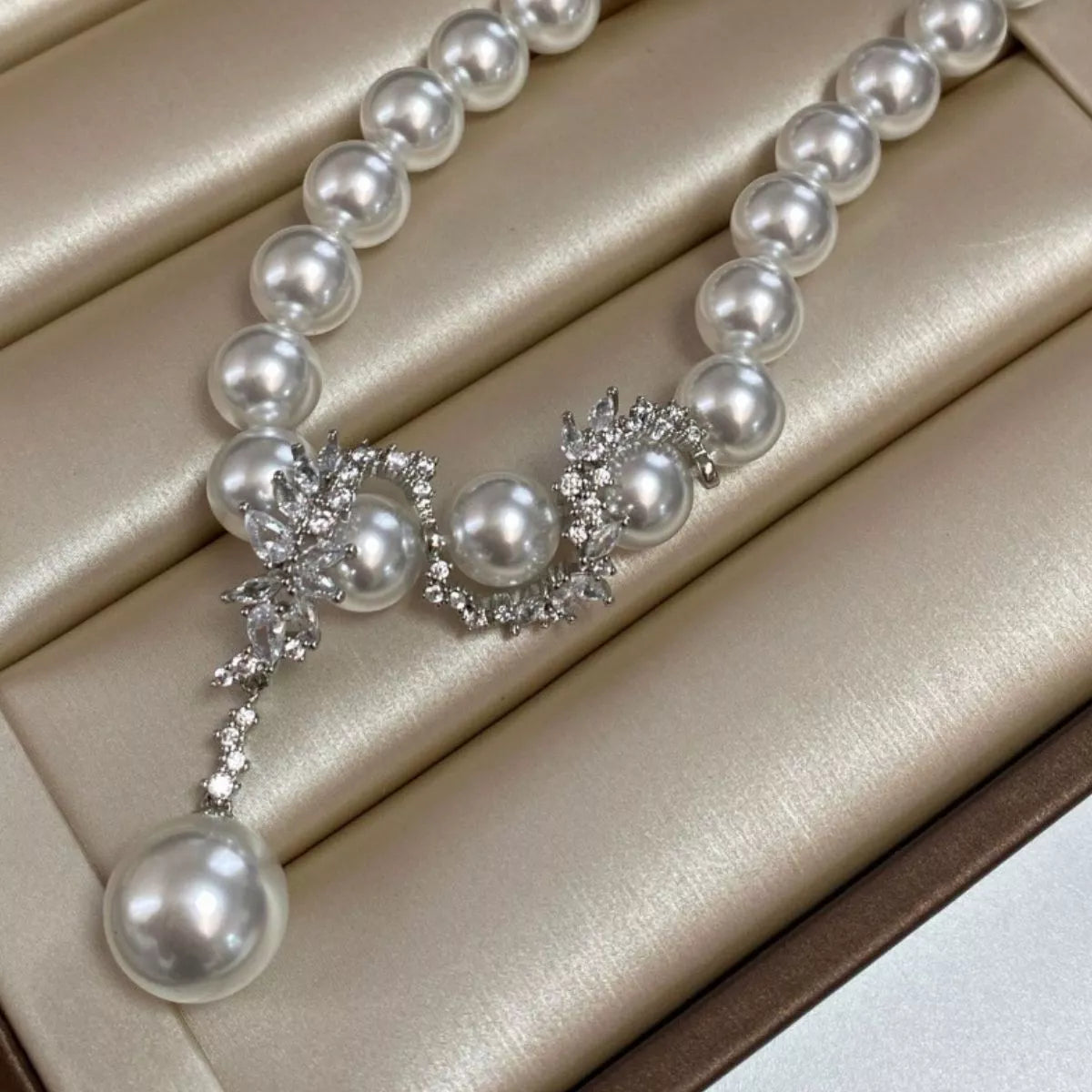 Trendsi Zircon Pearl Necklace -