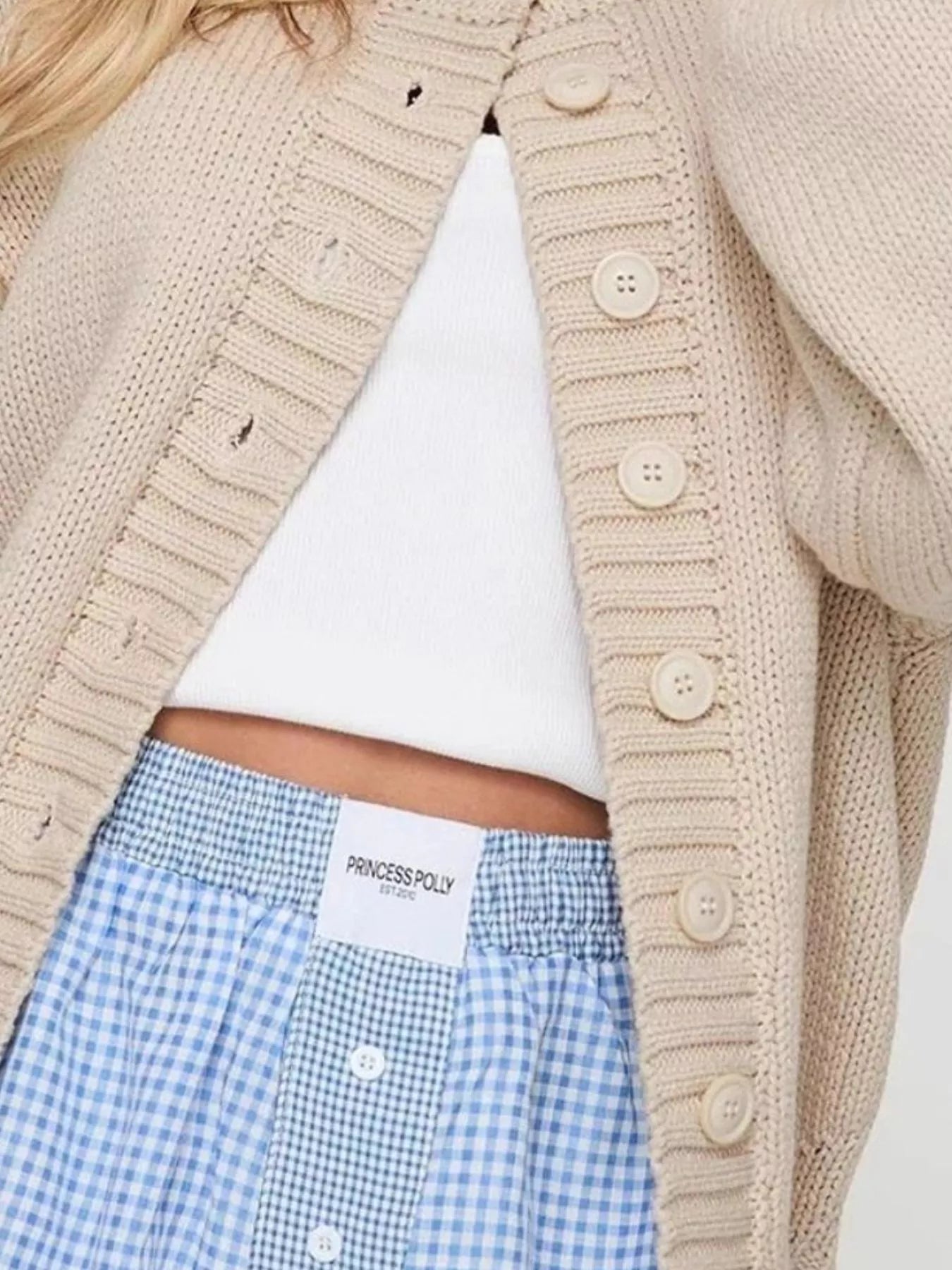 Trendsi Chunky Knit Button-Up Cardigan -