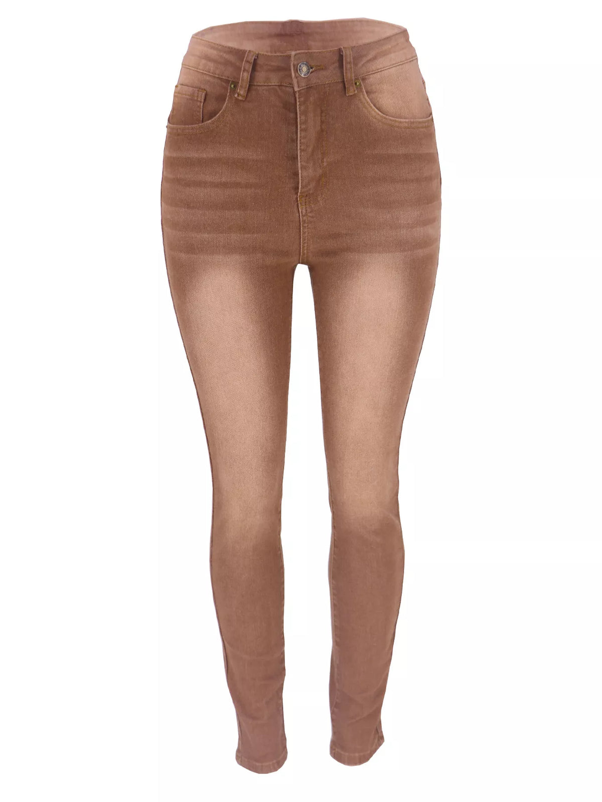 High-waisted slim-fit jeans