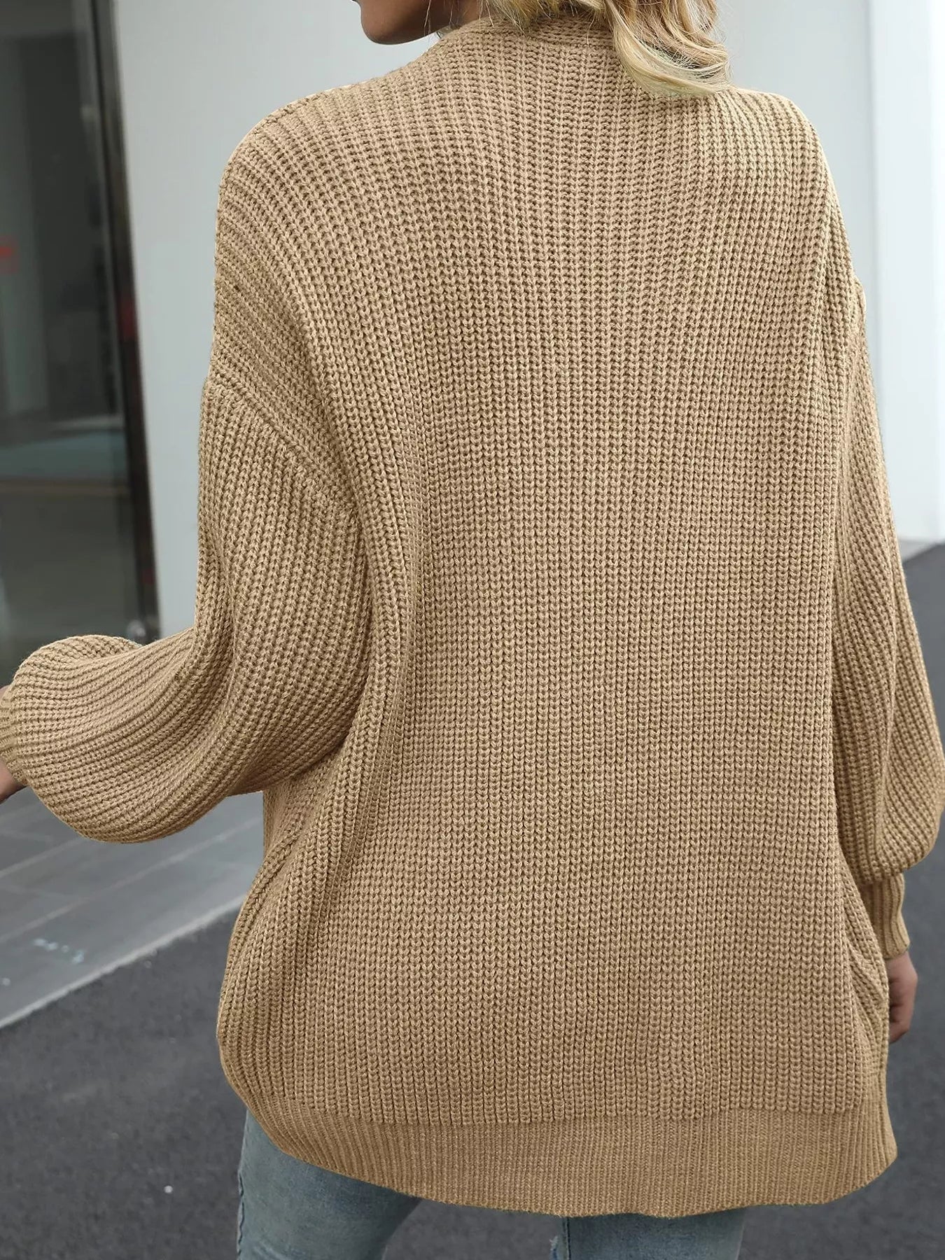Trendsi Chunky Knit Open Front Cardigan -
