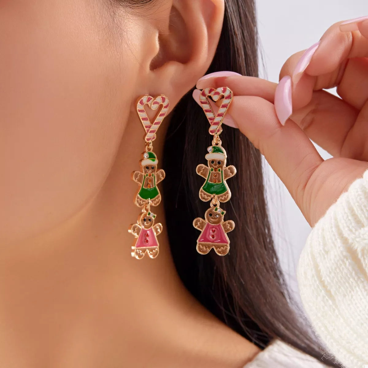 Trendsi Christmas Gingerbread Drop Earrings -