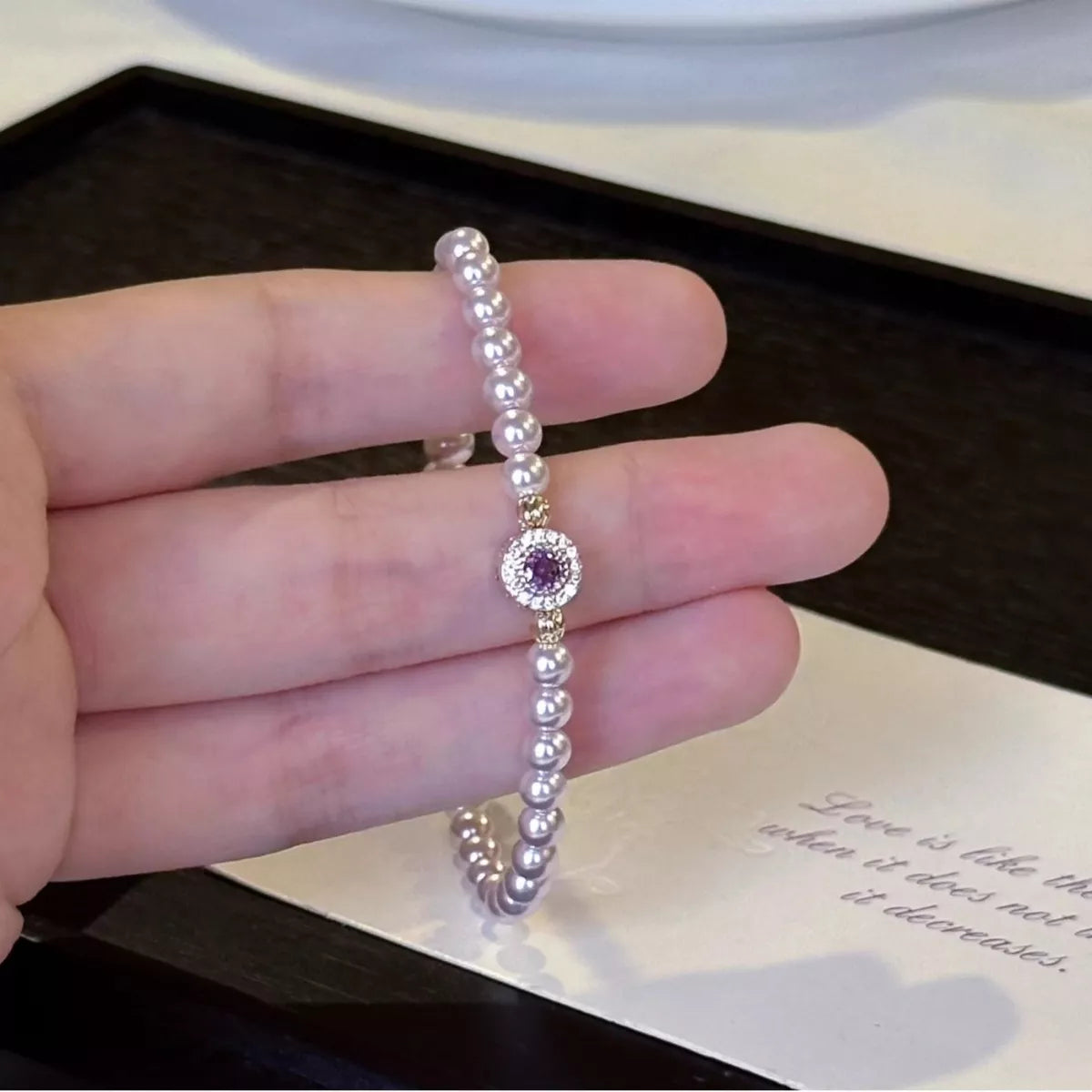 Trendsi Alloy Pearl Bracelet -