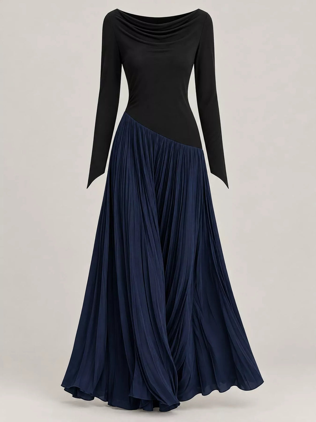 Cowl neck long sleeve maxi dress, product view