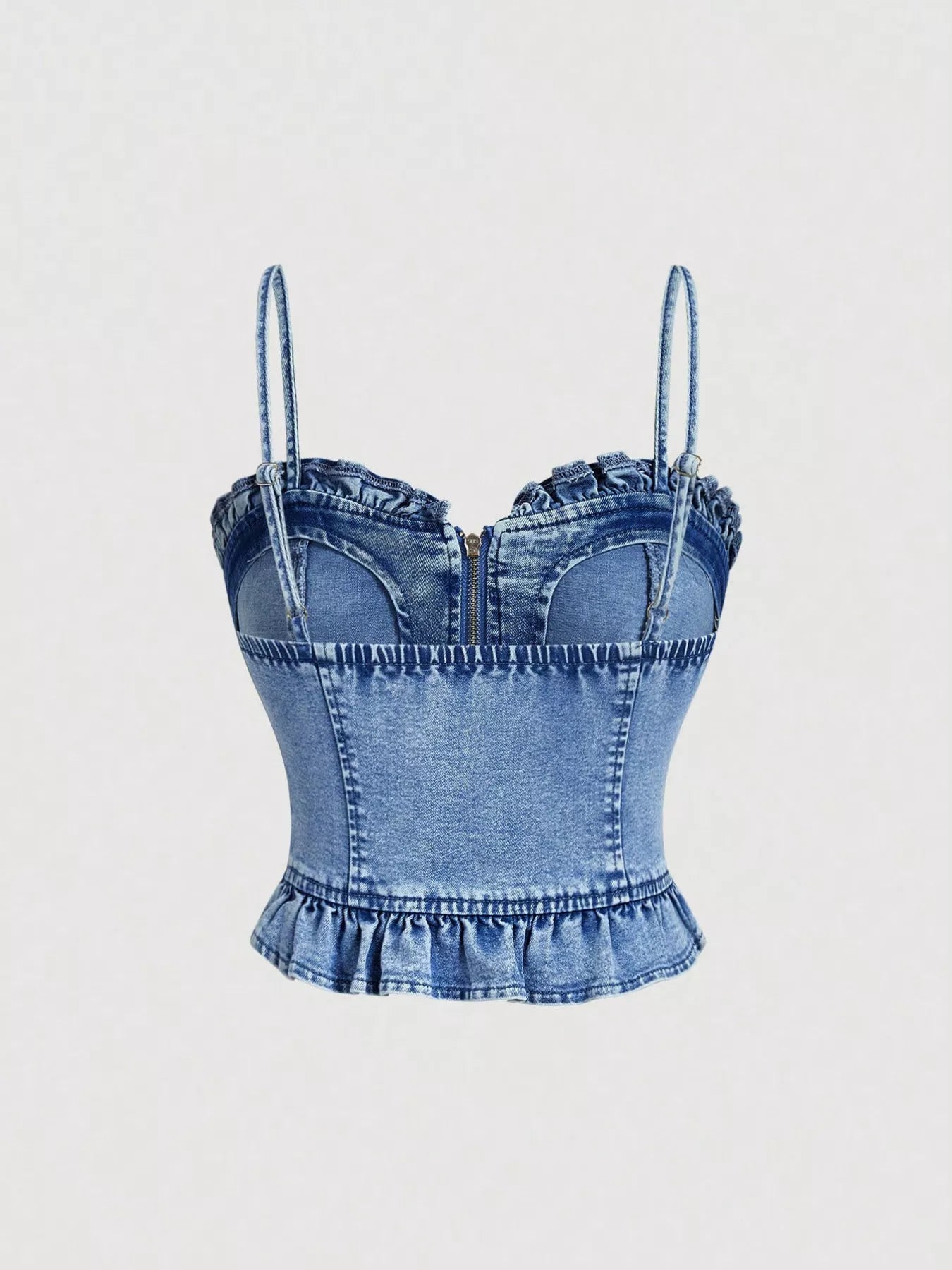 Trendsi Sweetheart Neck Denim Cami -