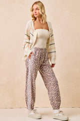 Trendsi BiBi Side Lines Leopard Track Pants -
