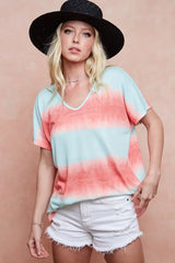 Trendsi BiBi Tiedye Printed Hacci Knit Top -
