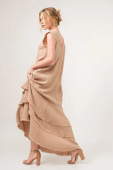 Trendsi And The Why Washed Fringe Detail Tiered Dress -