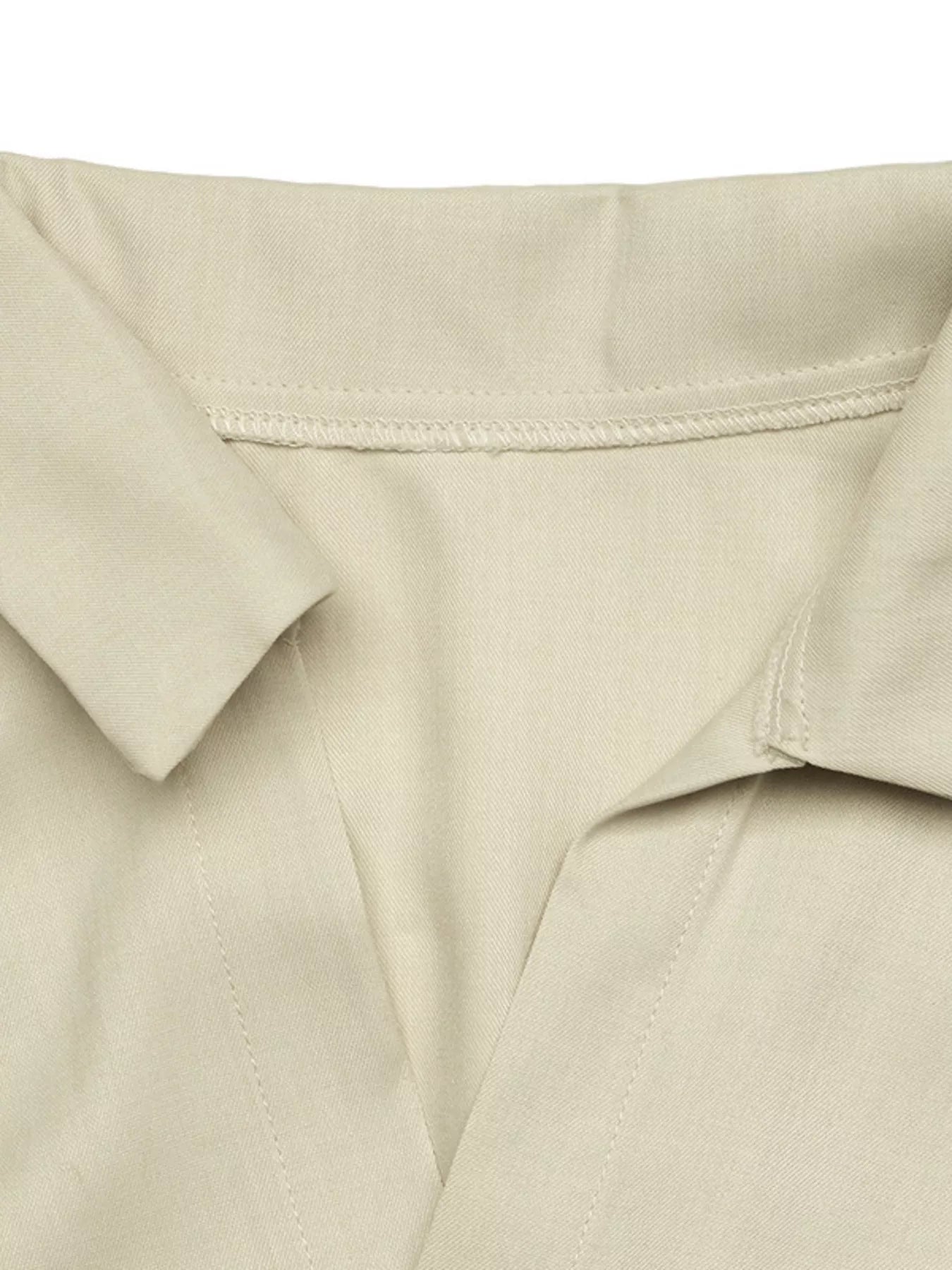 Trendsi Pleated Button Detail Long Sleeve Shirt Dress -