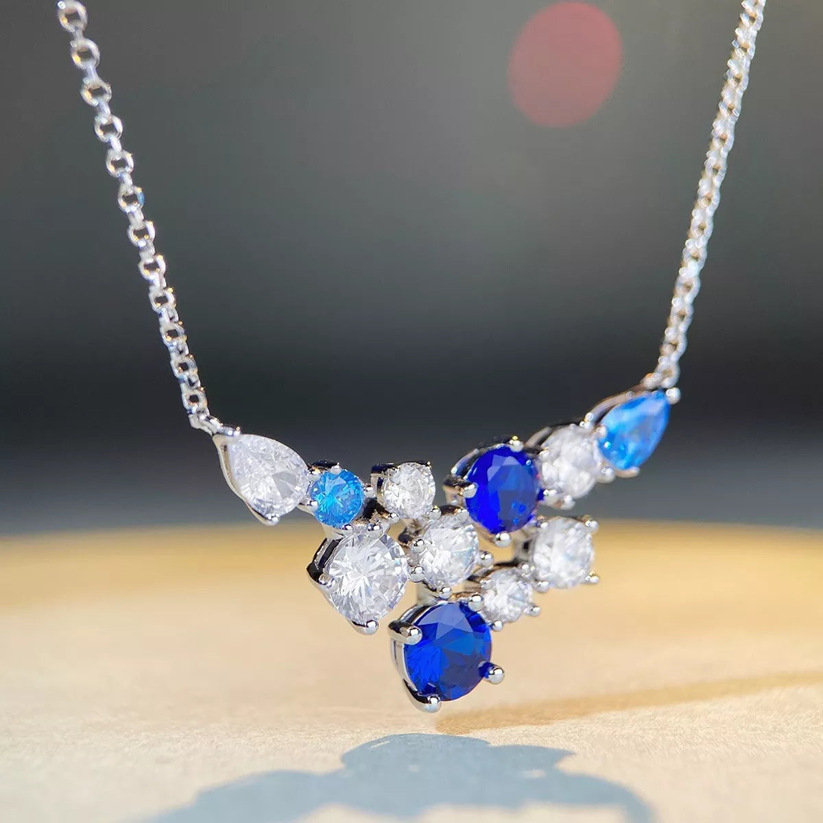 Trendsi 925 Sterling Silver Zircon Pendant Necklace -