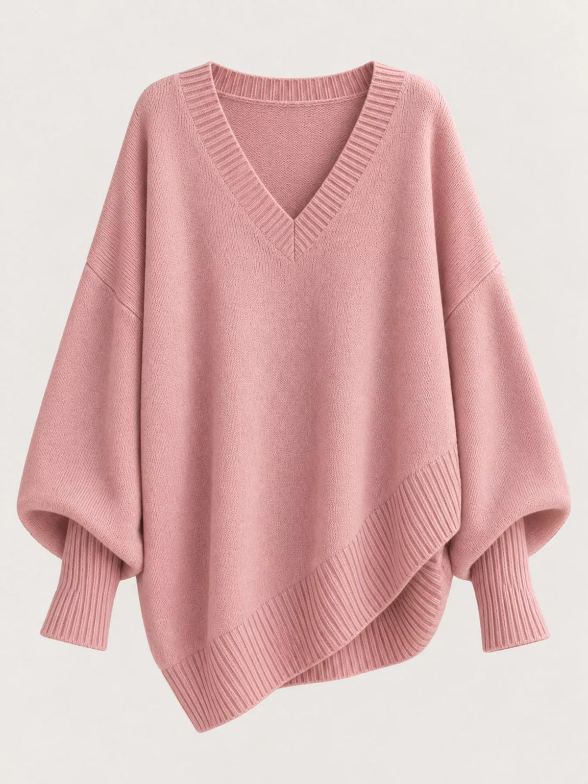 Batwing sweater, pink flat lay