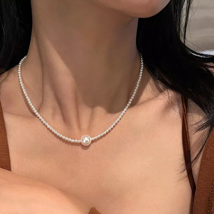 Trendsi Pearl Bead Choker Necklace -