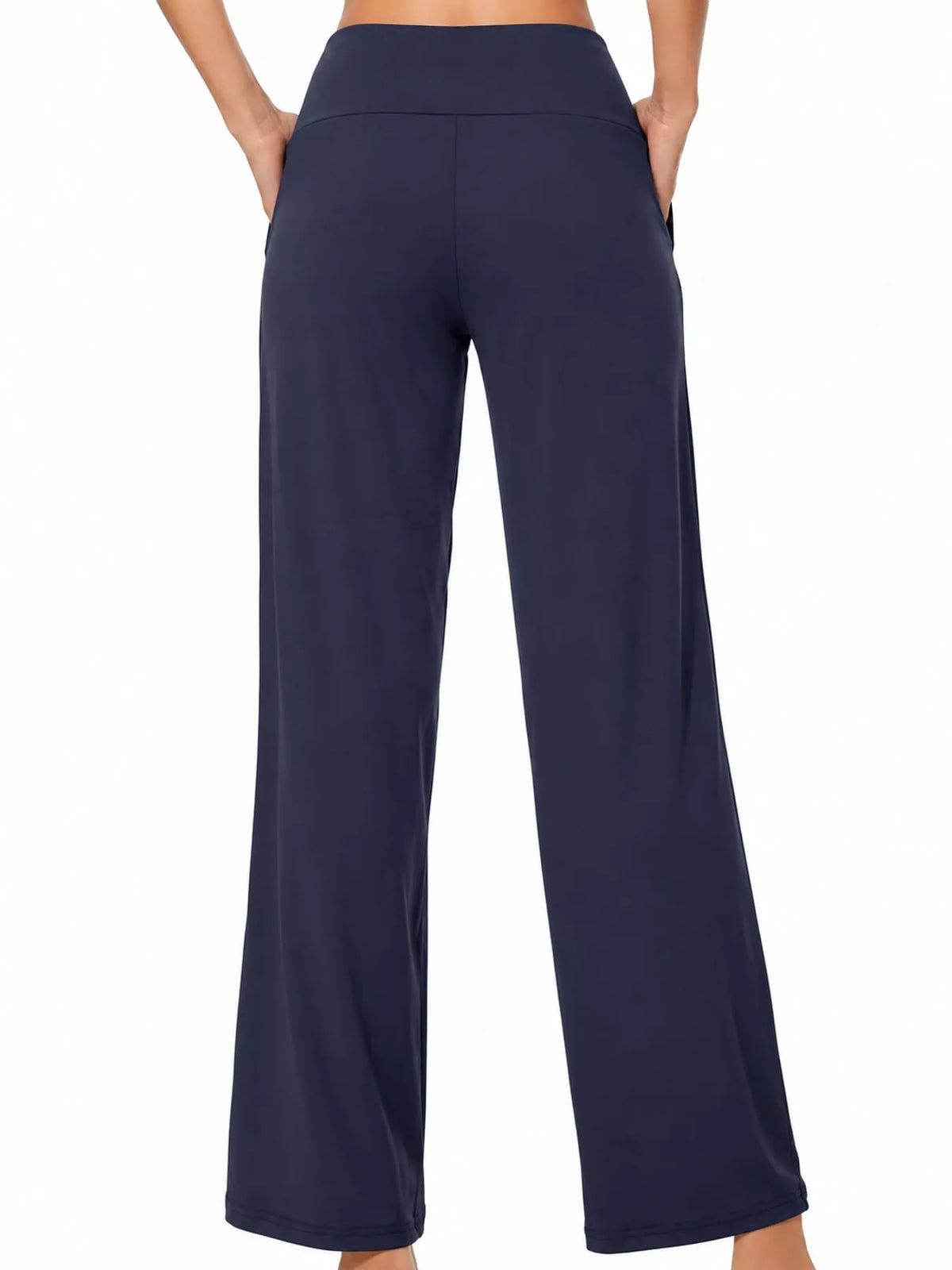 Wide-leg lounge pants, navy back
