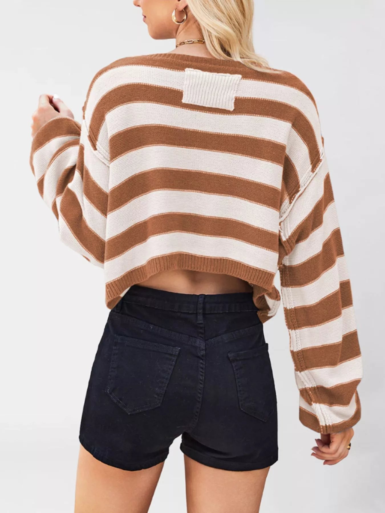 Trendsi Striped Boat Neck Sweater -