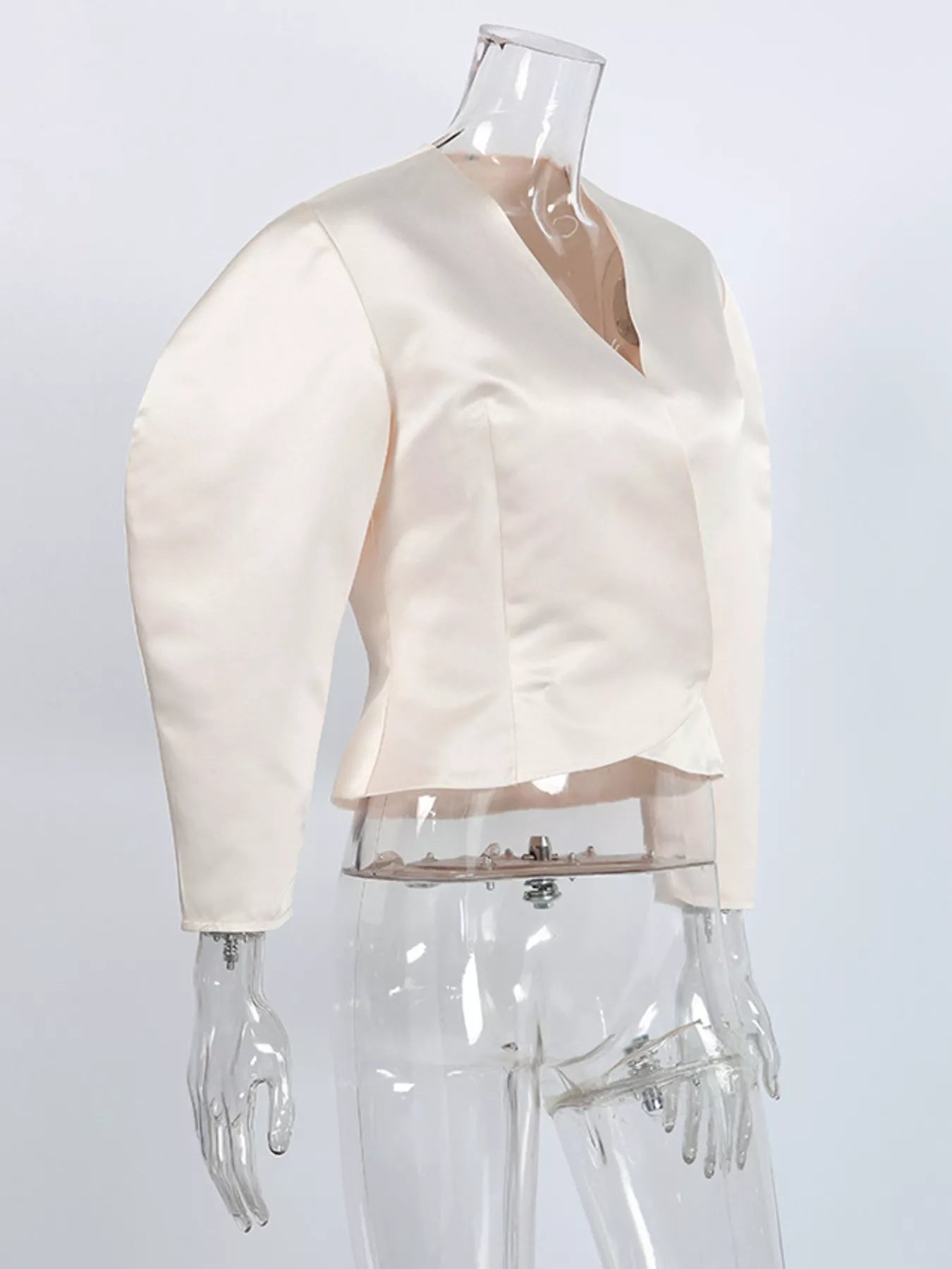 Trendsi Puff Sleeve Cropped Outerwear -