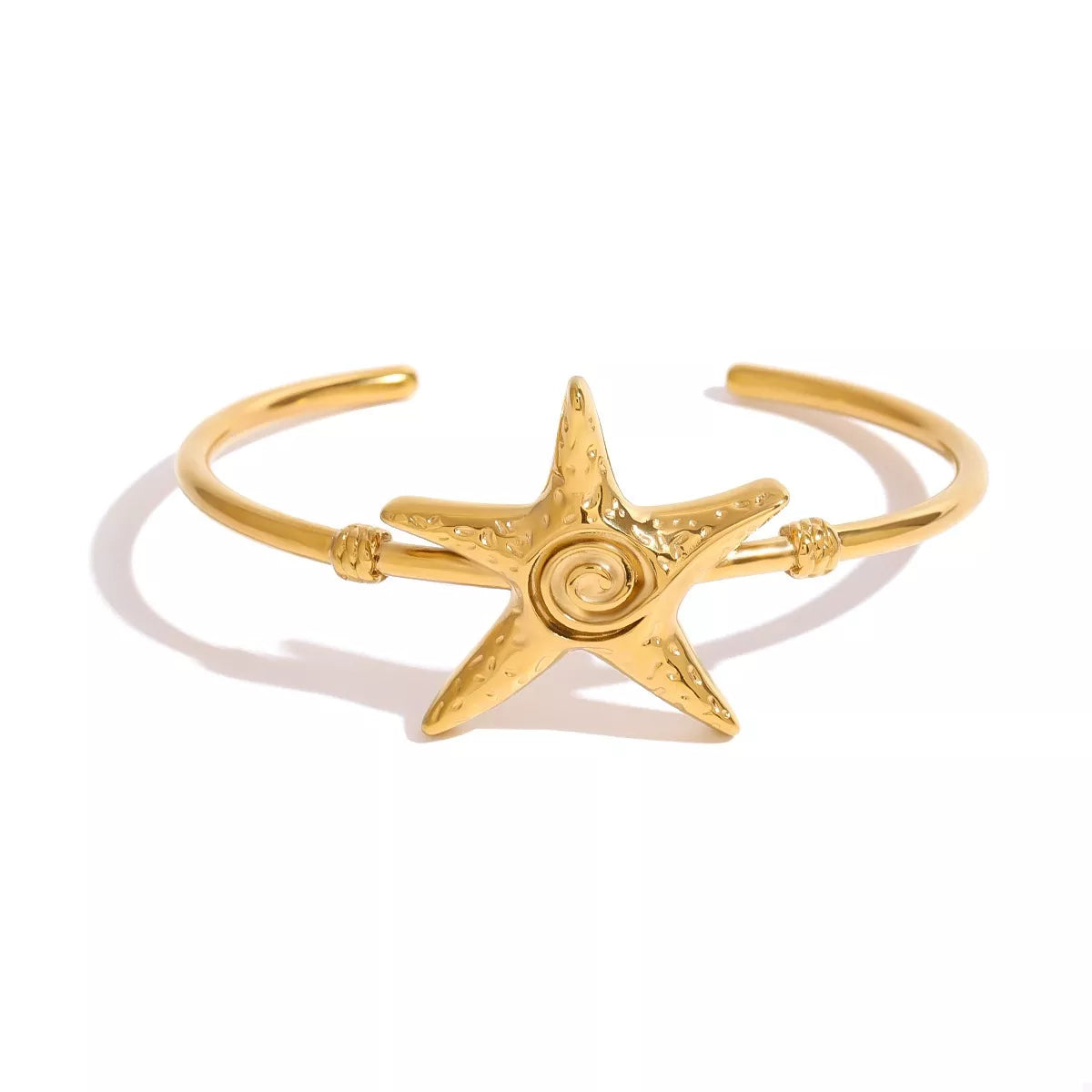 Trendsi 18K Gold-Plated Starfish Open Bracelet -